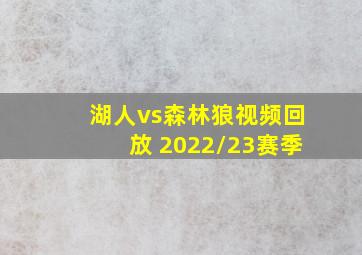 湖人vs森林狼视频回放 2022/23赛季